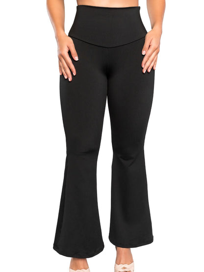 '- Legging SMI0092 negro con faja interna y bota campana
- Vista posterior con pretina en forma de corazón
- Legging moldeador de tiro alto con efecto lifting invisible
