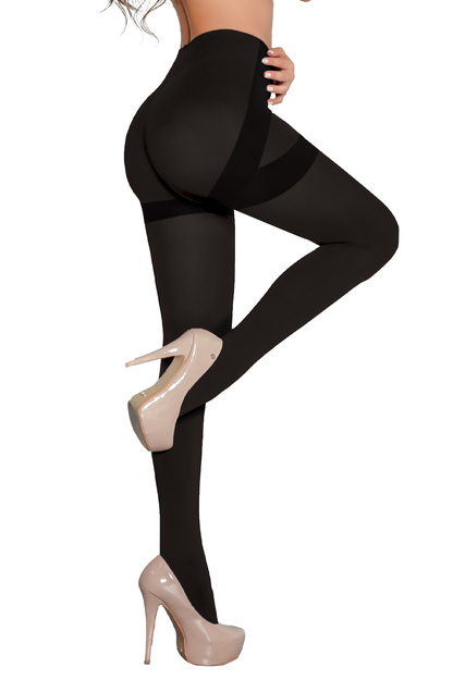 - Panty media negra SMI04013 efecto lifting extra
- Vista frontal pantymedia negro mate elegante
- Detalle pantimedias segunda piel compresión