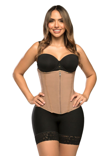 - Cinturilla SMI2025 con doble cierre y compresión estética
- Vista lateral mostrando el soporte lumbar
- Estructura anatómica que define la cintura sin incomodar